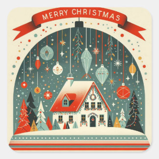 Christmas Square Stickers