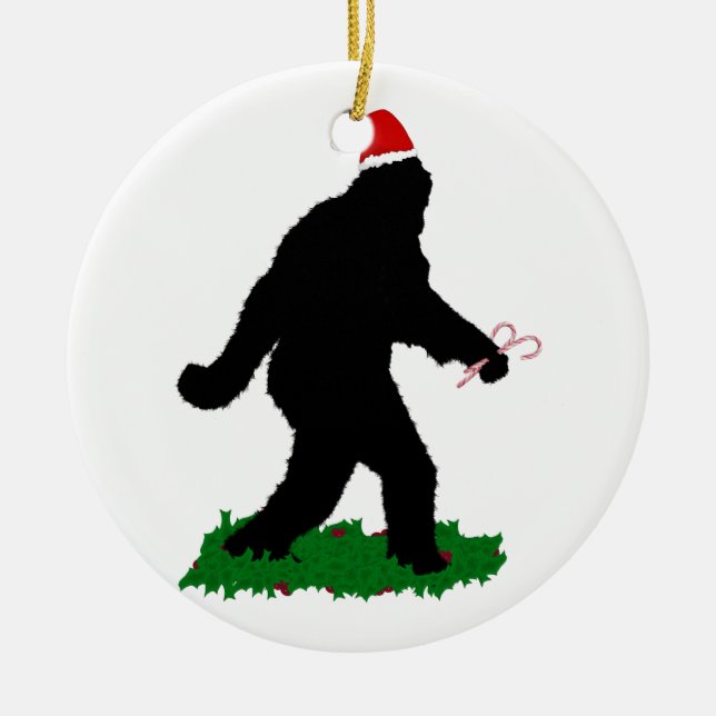Christmas Squatchin' Ceramic Tree Decoration (Front)