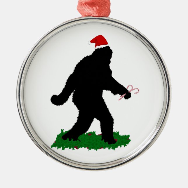 Christmas Squatchin' Metal Tree Decoration (Front)
