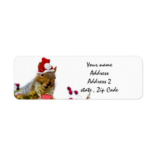Christmas squirrel address labels