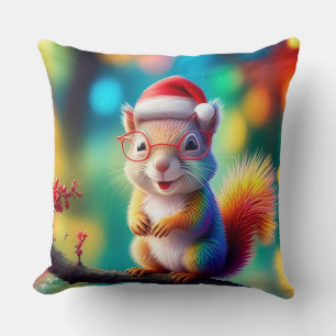 Christmas Squirrel As Santa Claus-56765 Cushion