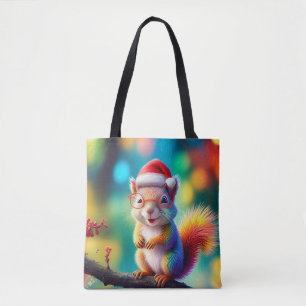 Christmas Squirrel As Santa Claus-56765 Tote Bag
