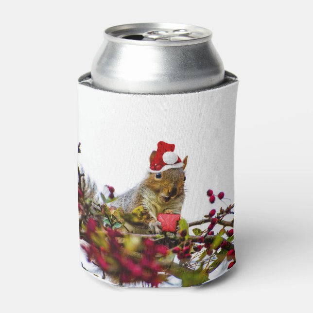 Christmas Squirrel Can Cooler (Can Front)