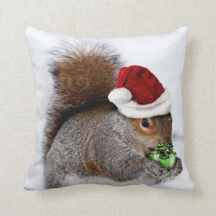 Christmas squirrel cushion