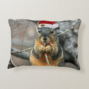 Christmas squirrel decorative cushion