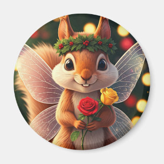 Christmas Squirrel Fairy Magnet