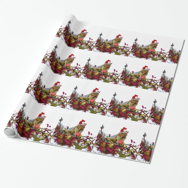 Christmas squirrel  gift wrapping paper (Unrolled)