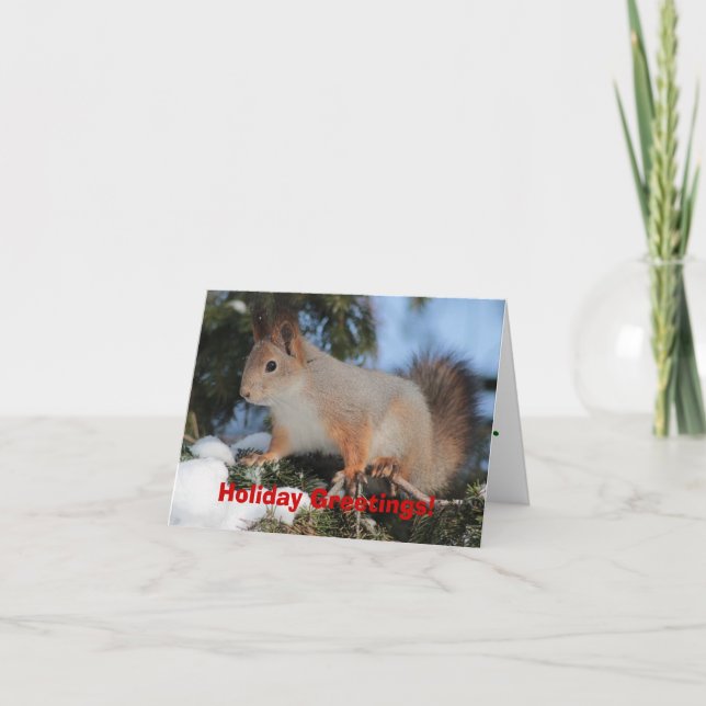 Christmas Squirrel Holiday Greeting Card (Front)