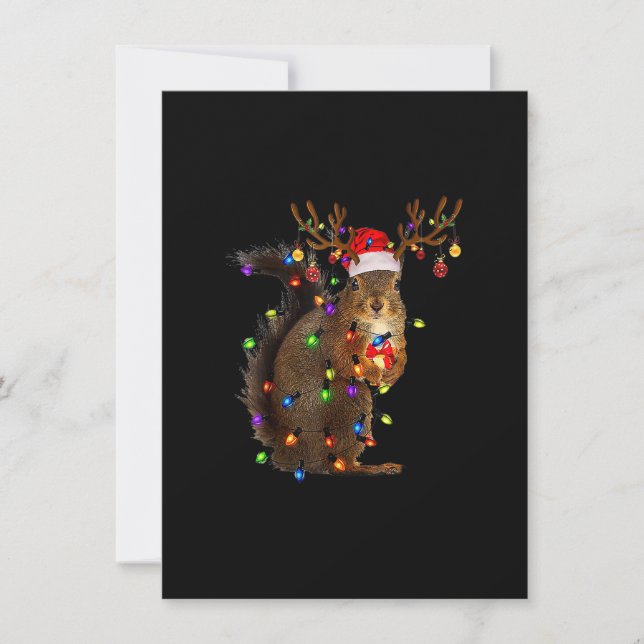 Christmas Squirrel Lights Invitation (Front)