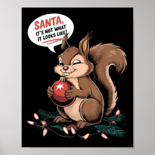 Christmas Squirrel Lights Mpy Squirrel Xmas Orname Poster
