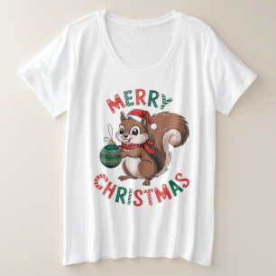 Christmas Squirrel - Merry Christmas Plus Size T-Shirt