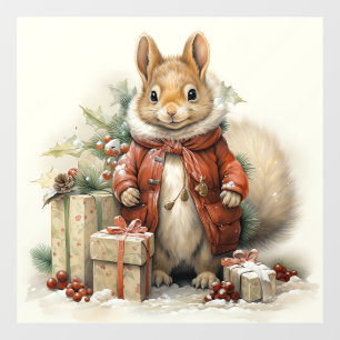 Christmas Squirrel Window Cling