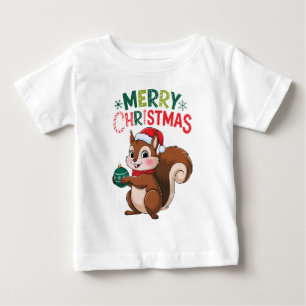 Christmas squirrel with Christmas ball Baby T-Shirt