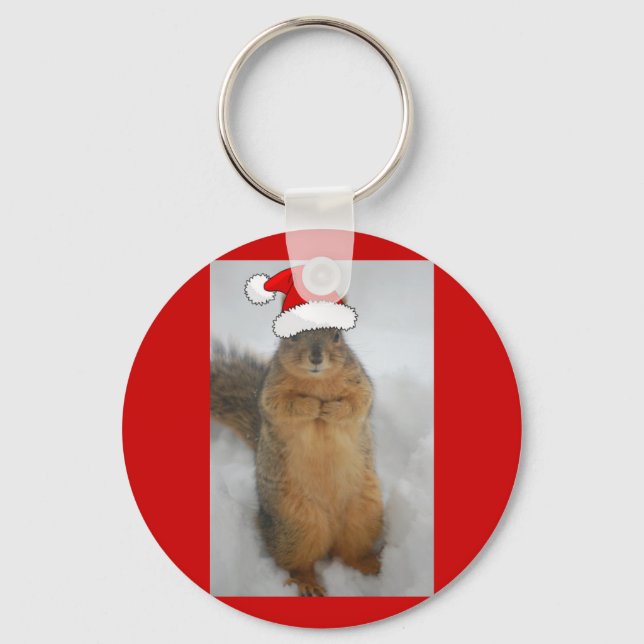Christmas Squirrels Key Ring (Front)