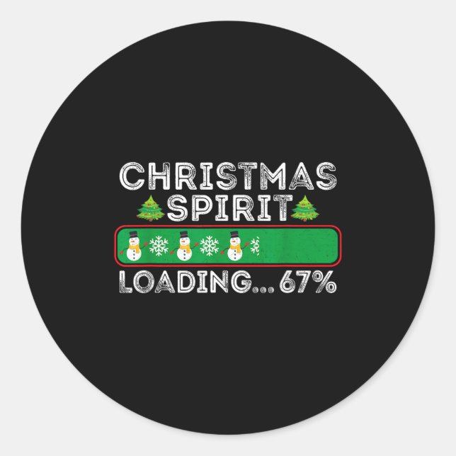 Christmas Srit Loading 67 Six Seven Meme Funny Sno Classic Round Sticker (Front)