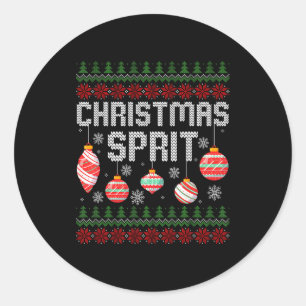 Christmas Srit Matching Funny Couples Ugly Sweater Classic Round Sticker