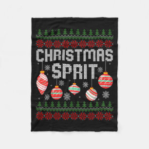 Christmas Srit Matching Funny Couples Ugly Sweater Fleece Blanket