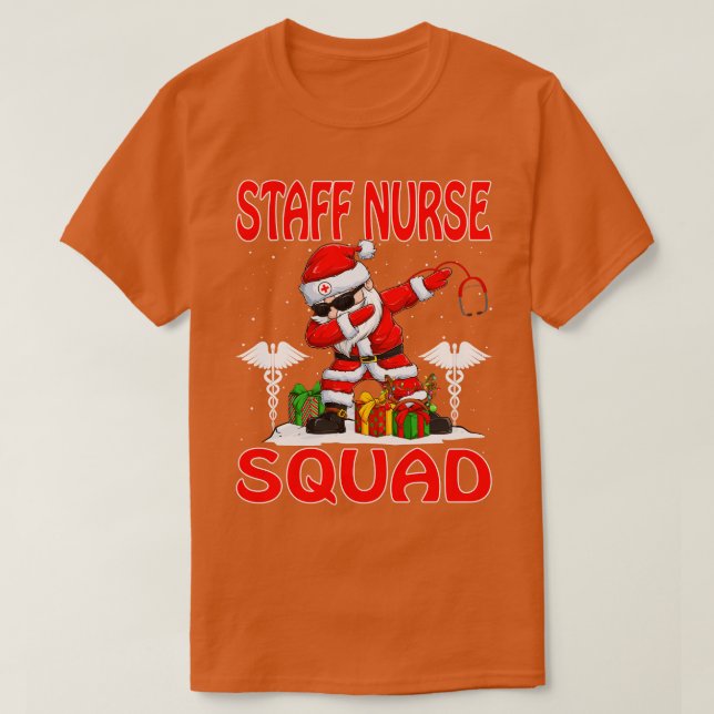 Christmas Staff Nurse Squad Reindeer Pajama Dabing T-Shirt (Design Front)