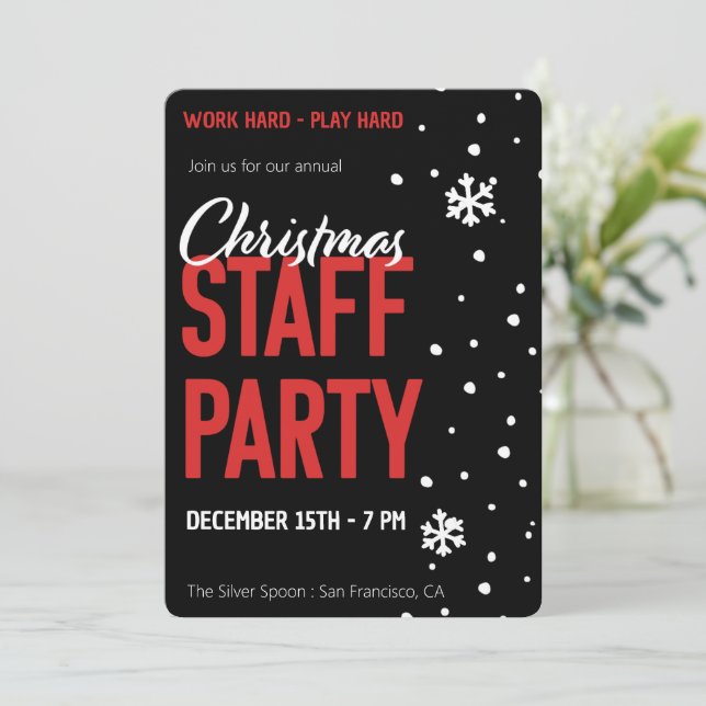 Christmas Staff Party Invitation (Standing Front)