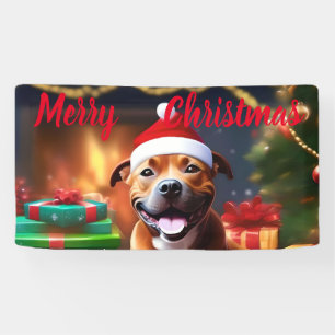 Christmas Staffordshire Bull Terrier, Banner