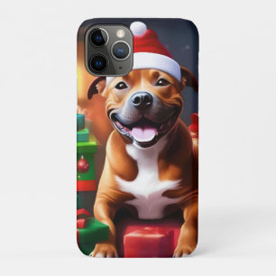 Christmas Staffordshire Bull Terrier, Case-Mate iPhone Case