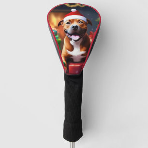 Christmas Staffordshire Bull Terrier, Golf Head Cover