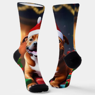 Christmas Staffordshire Bull Terrier, Socks