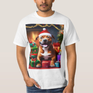 Christmas Staffordshire Bull Terrier,  T-Shirt