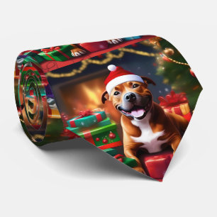 Christmas Staffordshire Bull Terrier, Tie