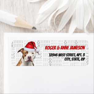 Christmas Staffordshire Santa Dog Return Address