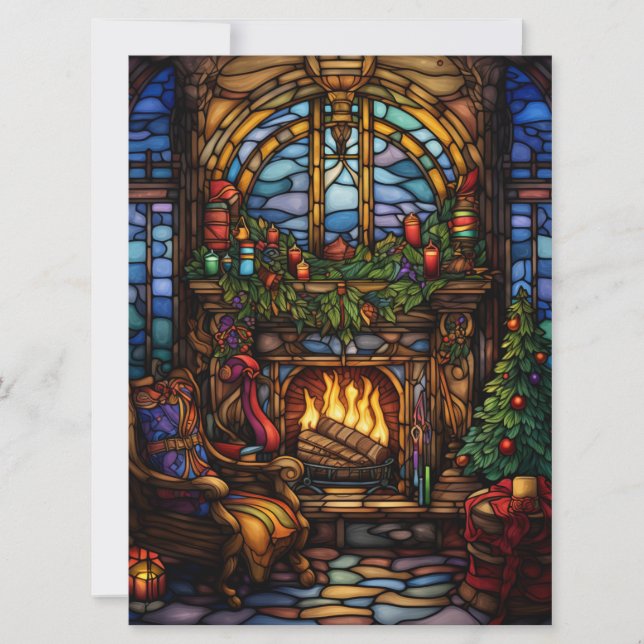 Christmas Stained Glass Card (Front)