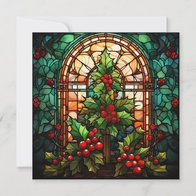 Christmas Stained Glass Greeting Card (Front)