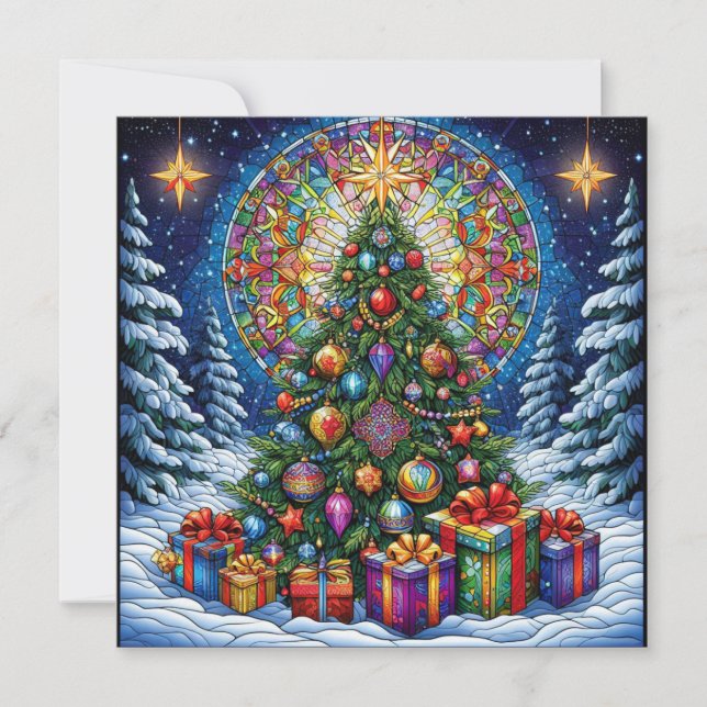 Christmas Stained Glass Greeting Card (Front)