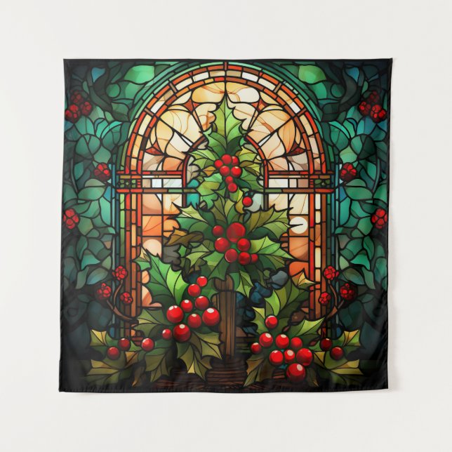 Christmas Stained Glass Tapestry (Front)