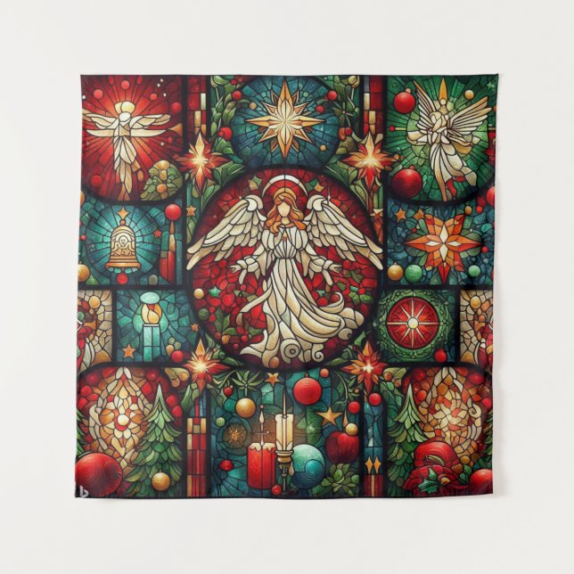 Christmas Stained Glass Tapestry (Front)