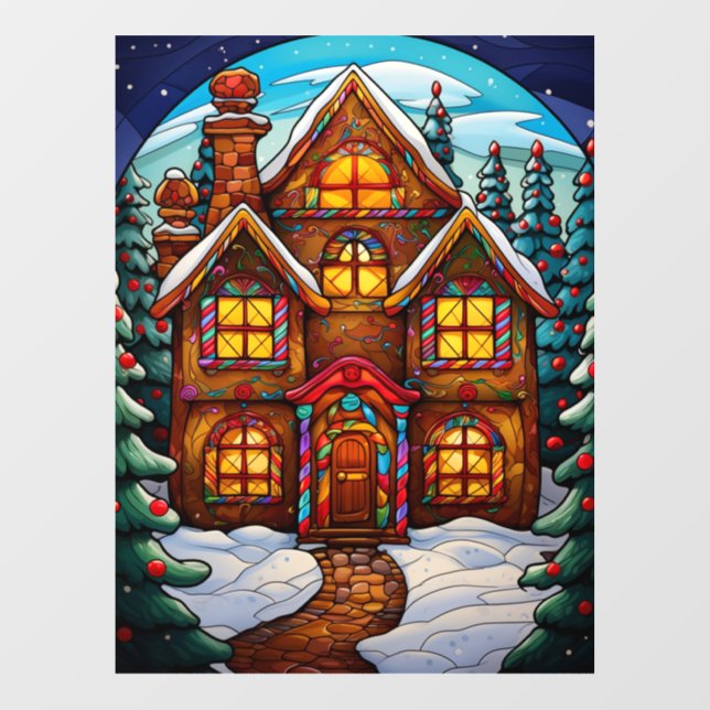 Christmas Stained Glass Window Cling (Sheet)