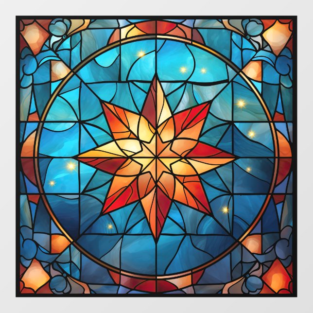 Christmas Stained Glass Window Cling (Sheet)