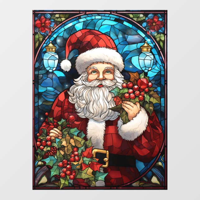 Christmas Stained Glass Window Cling (Sheet)