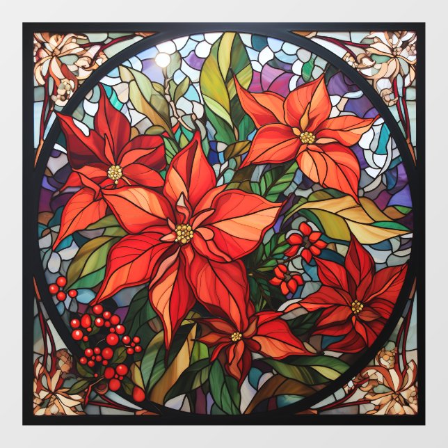 Christmas Stained Glass Window Cling (Sheet)