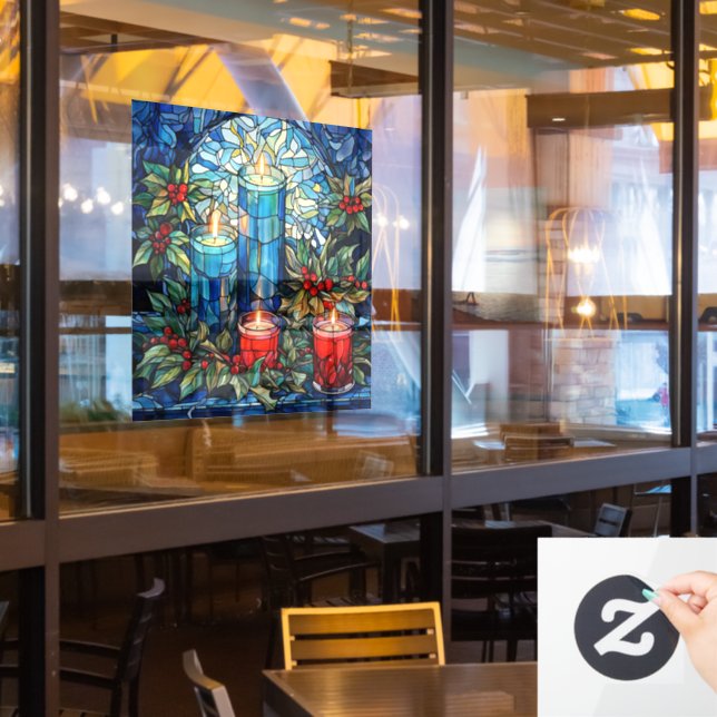 Christmas Stained Glass Window Cling (Restaurant Window)