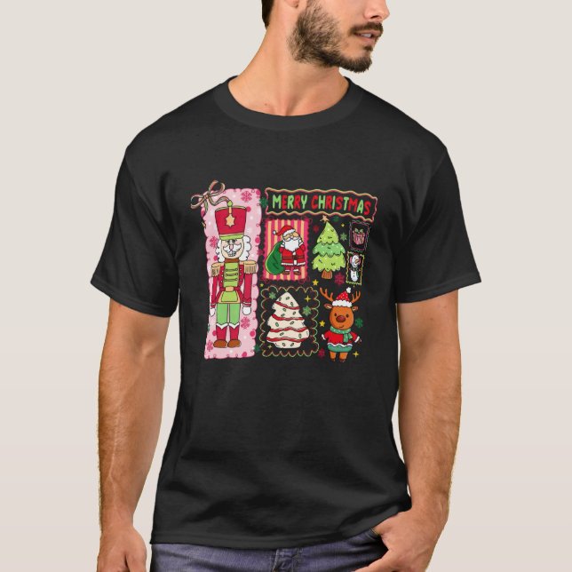 Christmas Stamp Tee Retro Holiday Vintage Postage  (Front)