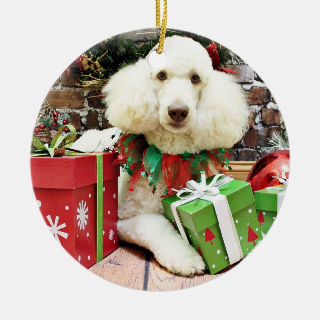 Christmas - Standard Poodle - Lucy Ceramic Tree Decoration (Front)