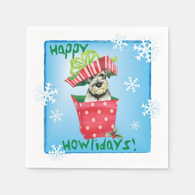 Christmas Standard Schnauzer Napkin (Front)