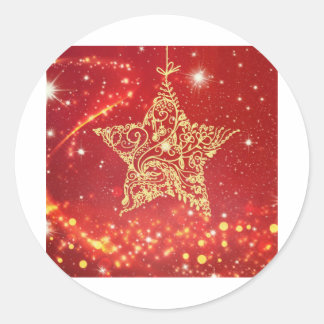 Christmas Star 112. Classic Round Sticker
