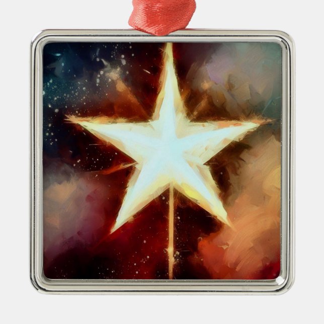 Christmas Star 1 Metal Tree Decoration (Front)