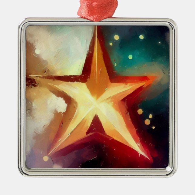 Christmas Star 3 Metal Tree Decoration (Front)