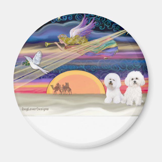 Christmas Star - Bichon Frise (two) Magnet (Front)
