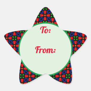 Christmas Star Border Gifts Sticker