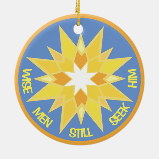 Christmas Star  Ceramic Tree Decoration (Back)