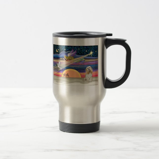 Christmas Star - Cocker Spaniel (buff) Travel Mug (Right)